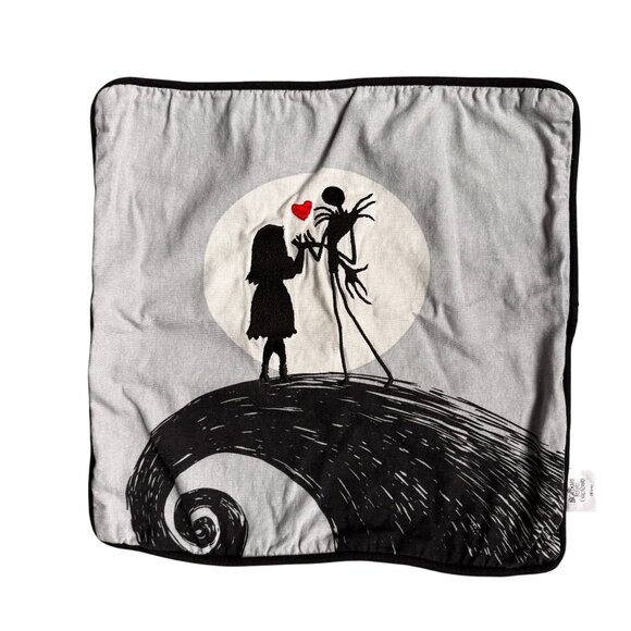 Disney The Nightmare Before Christmas Embroidered Pillow Cover 16" Jack Sally - Picture 1 of 6